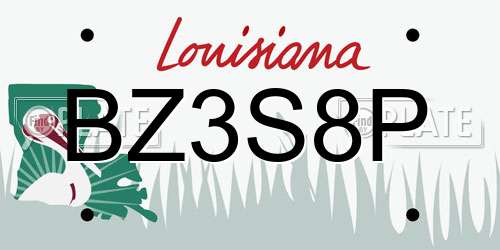 BZ3S8P Louisiana License Plate