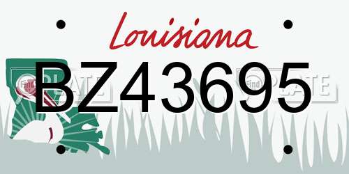 BZ43695 Louisiana License Plate