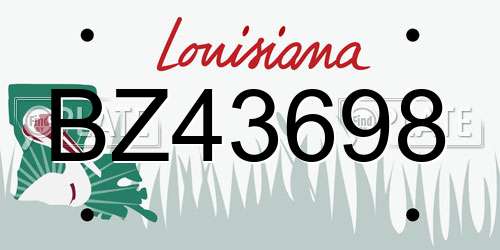 BZ43698 Louisiana License Plate