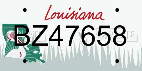 BZ47658 Louisiana License Plate