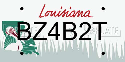 BZ4B2T Louisiana License Plate
