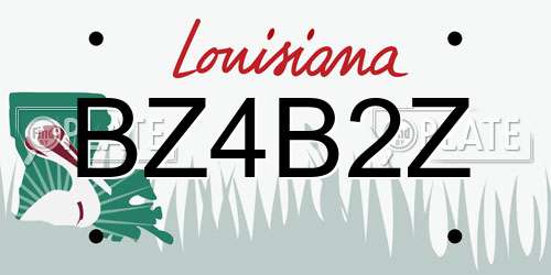 BZ4B2Z Louisiana License Plate