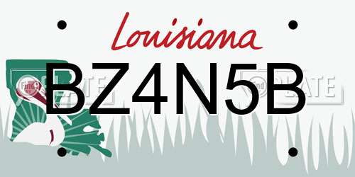 BZ4N5B Louisiana License Plate