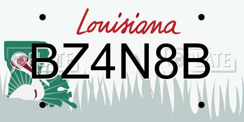 BZ4N8B Louisiana License Plate