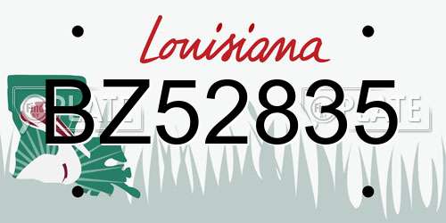 BZ52835 Louisiana License Plate