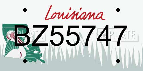 BZ55747 Louisiana License Plate