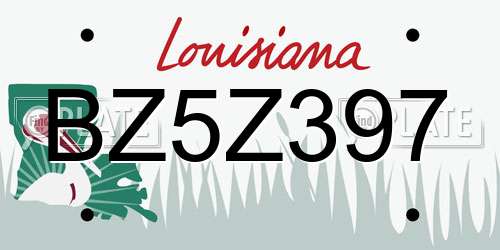 BZ5Z397 Louisiana License Plate