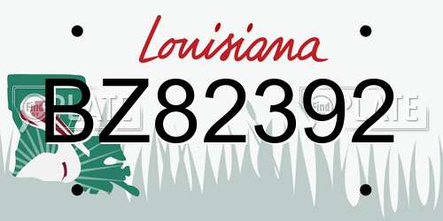BZ82392 Louisiana License Plate