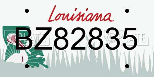 BZ82835 Louisiana License Plate