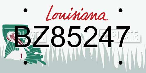 BZ85247 Louisiana License Plate