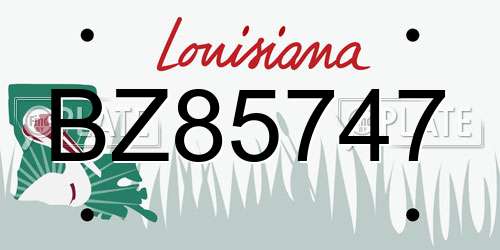 BZ85747 Louisiana License Plate