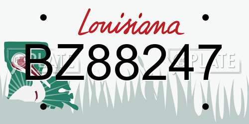 BZ88247 Louisiana License Plate