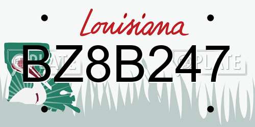 BZ8B247 Louisiana License Plate