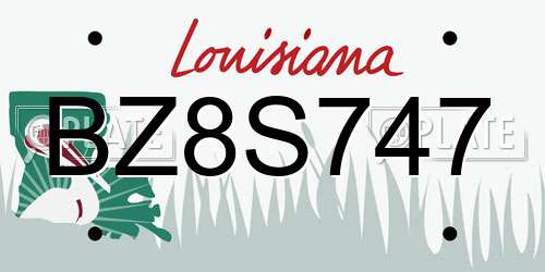 BZ8S747 Louisiana License Plate