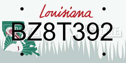 BZ8T392 Louisiana License Plate