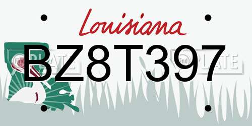 BZ8T397 Louisiana License Plate