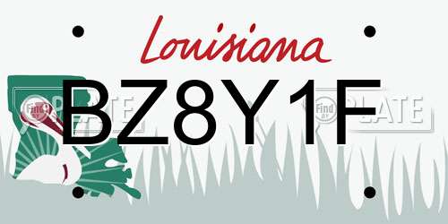 BZ8Y1F Louisiana License Plate