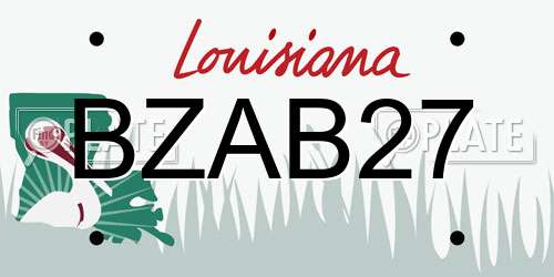 BZAB27 Louisiana License Plate