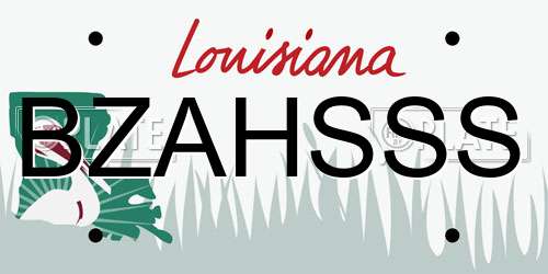 BZAHSSS Louisiana License Plate