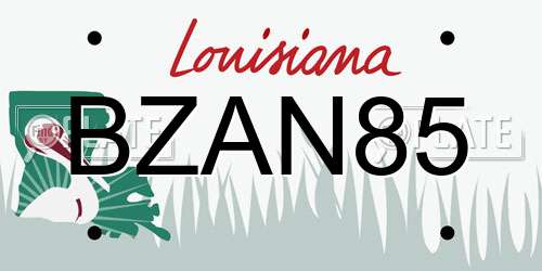 BZAN85 Louisiana License Plate