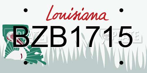 BZB1715 Louisiana License Plate