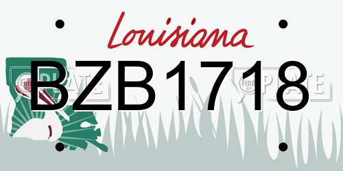 BZB1718 Louisiana License Plate
