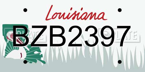 BZB2397 Louisiana License Plate
