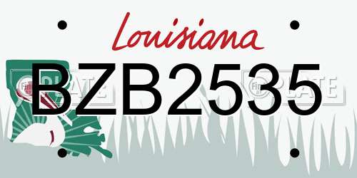 BZB2535 Louisiana License Plate