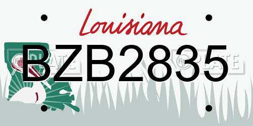 BZB2835 Louisiana License Plate