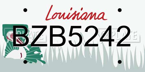 BZB5242 Louisiana License Plate