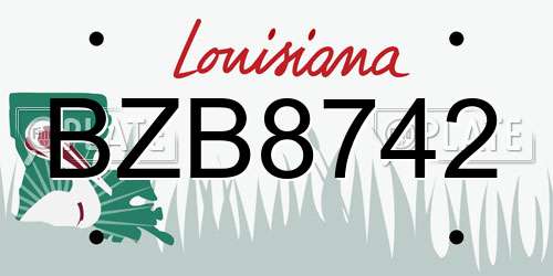 BZB8742 Louisiana License Plate
