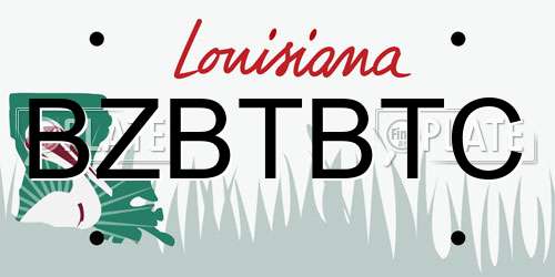 BZBTBTC Louisiana License Plate