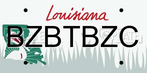 BZBTBZC Louisiana License Plate