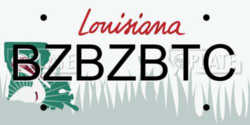 BZBZBTC Louisiana License Plate