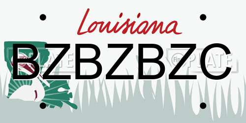 BZBZBZC Louisiana License Plate