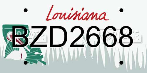 BZD2668 Louisiana License Plate