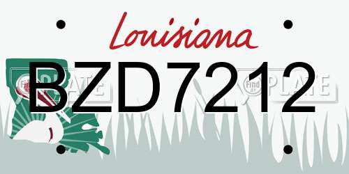 BZD7212 Louisiana License Plate
