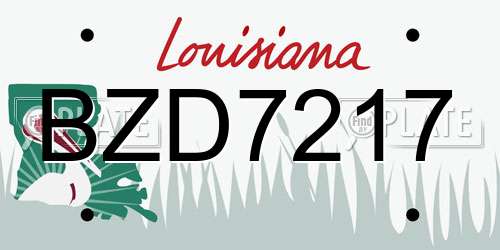 BZD7217 Louisiana License Plate