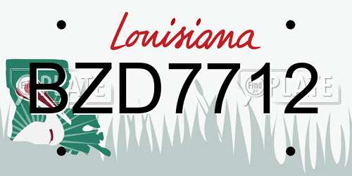 BZD7712 Louisiana License Plate