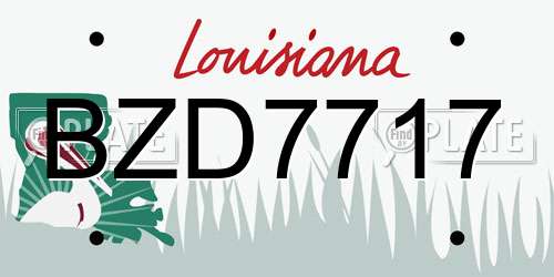 BZD7717 Louisiana License Plate