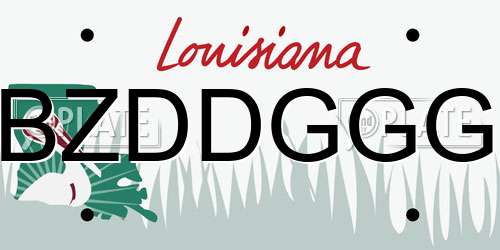 BZDDGGG Louisiana License Plate
