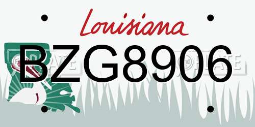 BZG8906 Louisiana License Plate