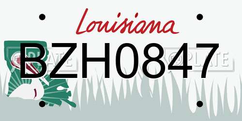 BZH0847 Louisiana License Plate