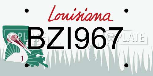 BZI967 Louisiana License Plate