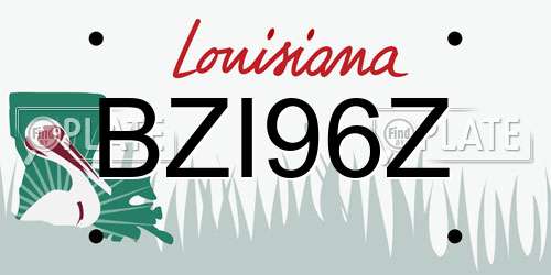 BZI96Z Louisiana License Plate