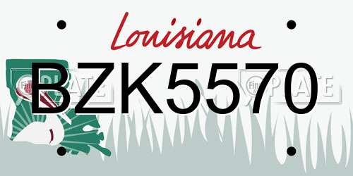 BZK5570 Louisiana License Plate