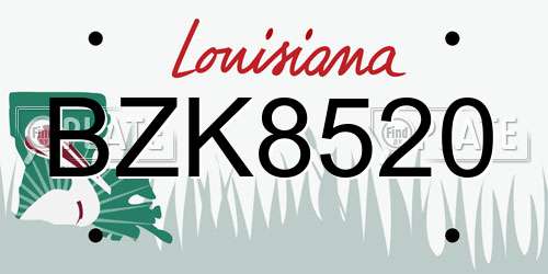 BZK8520 Louisiana License Plate