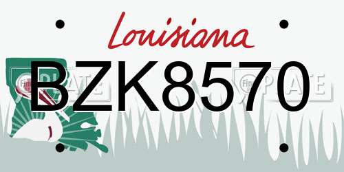 BZK8570 Louisiana License Plate