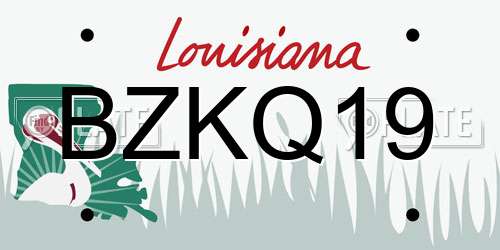 BZKQ19 Louisiana License Plate