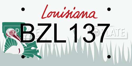 BZL137 Louisiana License Plate
